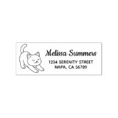 Stretchende Witte Kat Retouradres Rubberstempel (Afrduk)