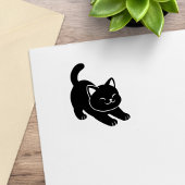 Stretching Black Cat 1x1 Rubberstempel