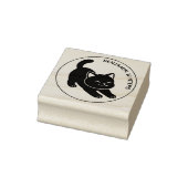 Stretching Black Cat Custom Text Rubberstempel (Stempel)