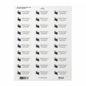 Stretching Black Cat Return Address Etiket (Full Sheet)