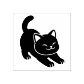 Stretching Black Cat Rubberstempel (Afrduk)