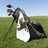 Stretching Black Cat – Witchy Autumn Classic T-Shi Golfhanddoek (Groen)