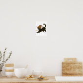 Stretching Black Cat – Witchy Autumn Classic T-Shi Poster (Keuken)