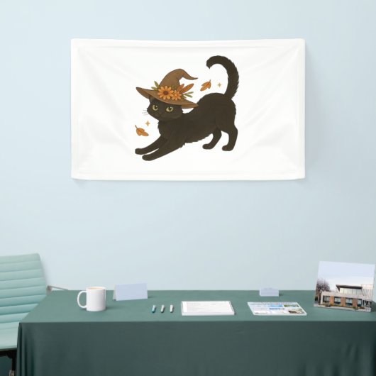 Stretching Black Cat – Witchy Autumn Classic T-Shi Spandoek (Beurs)