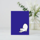 Stretching Cat Doodle op Blue Briefkaart (Staand voorkant)