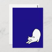 Stretching Cat Doodle op Blue Briefkaart (Voorkant / Achterkant)