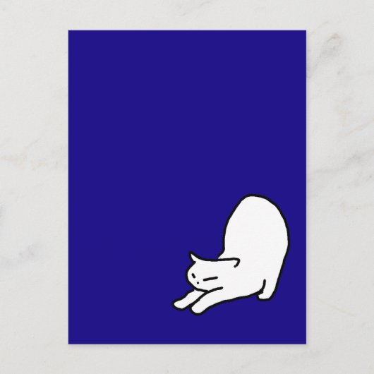 Stretching Cat Doodle op Blue Briefkaart (Voorkant)