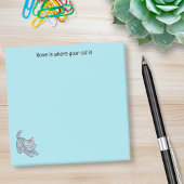 Stretching Grey Tabby Cat Blue Custom Text Post-it® Notes