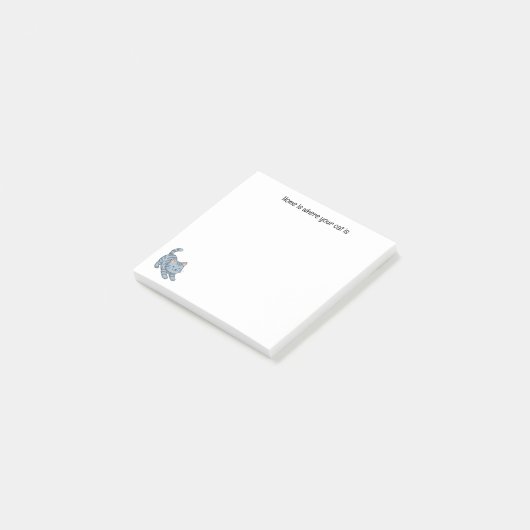 Stretching Grey Tabby Cat Custom Text Post-it® Notes (Schuin)