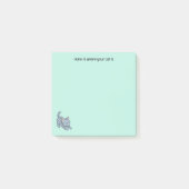 Stretching Grey Tabby Cat Green Custom Text Post-it® Notes (Voorkant)
