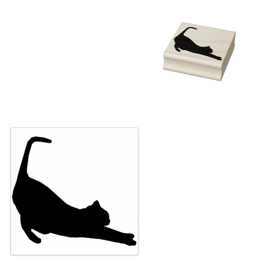 Stretching kat silhouet art stempel (Gestempeld)