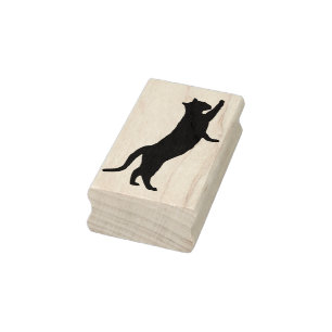 Stretching kat silhouet art stempel