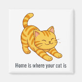 Stretching Orange Tabby Cat Custom Text Magneet (Voorkant)