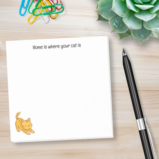Stretching Orange Tabby Cat Custom Text Post-it® Notes