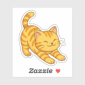 Stretching Orange Tabby Cat Sticker (Vel)