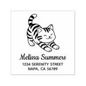 Stretching Tabby Cat Address Zelfinktende Stempel (Design)