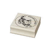 Stretching Tabby Cat Custom Text Rubberstempel (Stempel)