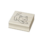 Stretching White Cat Rubberstempel (Stempel)