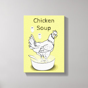 Strette Canvas Afdruk Gele Chicken Soup