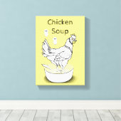 Strette Canvas Afdruk Gele Chicken Soup (Insitu (Houten vloer))