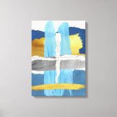 Strette Canvas Afdrukken Blauw Abstract goudinklag (Voorkant)