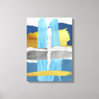Strette Canvas Afdrukken Blauw Abstract goudinklag