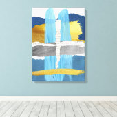 Strette Canvas Afdrukken Blauw Abstract goudinklag (Insitu (Houten vloer))