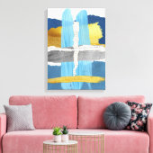 Strette Canvas Afdrukken Blauw Abstract goudinklag (Insitu (Woonkamer))