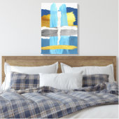 Strette Canvas Afdrukken Blauw Abstract goudinklag (Insitu (Slaapkamer))