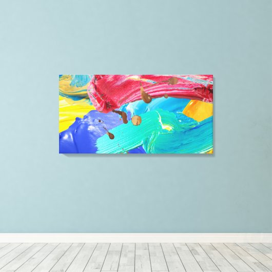 Strette Canvas Afdrukken Blauw Abstracte wandkunst (Insitu (Houten vloer))