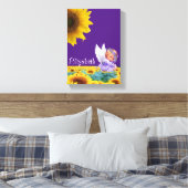 Strette Canvas Afdrukken Zonnebloem Engel Paars (Insitu (Slaapkamer))
