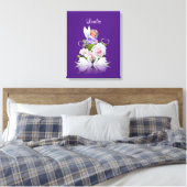 Strette Canvas print Angel White Swans Paars (Insitu (Slaapkamer))
