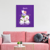 Strette Canvas print Angel White Swans Paars (Insitu (Woonkamer))