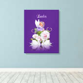 Strette Canvas print Angel White Swans Paars (Insitu (Houten vloer))