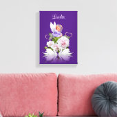 Strette Canvas print Angel White Swans Paars (Insitu (Woonkamer))