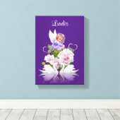 Strette Canvas print Angel White Swans Paars (Insitu (Houten vloer))