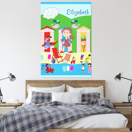 Strette Canvas Print Beach Summer Fun (Insitu (Slaapkamer))