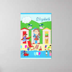 Strette Canvas Print Beach Summer Fun