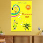 Strette Canvas printregenboogvlies palmstructuur (Insitu (Woonkamer))