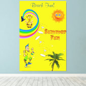 Strette Canvas printregenboogvlies palmstructuur Afdruk (Insitu (Houten vloer))