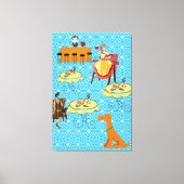 Strette Canvas Retro Woman Dog Dinning (Voorkant)