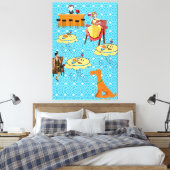 Strette Canvas Retro Woman Dog Dinning Afdruk (Insitu (Slaapkamer))