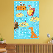 Strette Canvas Retro Woman Dog Dinning Afdruk (Insitu (Woonkamer))