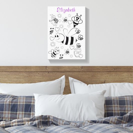 Strette Canvas — witte borrel afdrukken (Insitu (Slaapkamer))