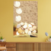 Stretted Canvas Print Beach Clams Sand (Insitu (Woonkamer))