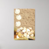 Stretted Canvas Print Beach Clams Sand (Voorkant)