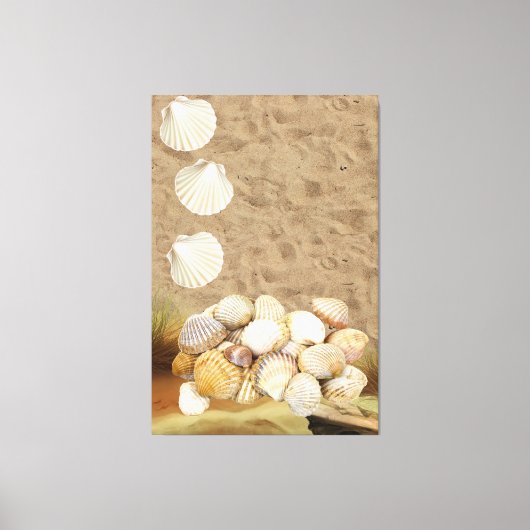 Stretted Canvas Print Beach Clams Sand (Voorkant)