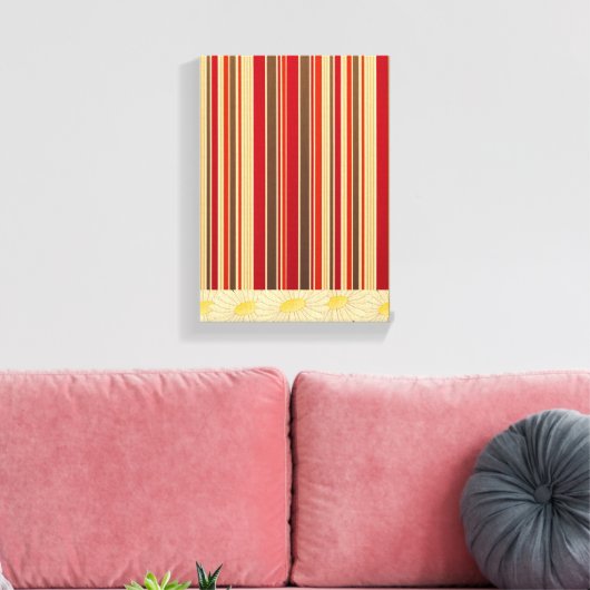 Stretted Canvas Print Moederdag Floral Stripe (Insitu (Woonkamer))