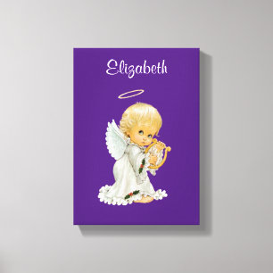 Stretted Canvas Print Paarse Angel