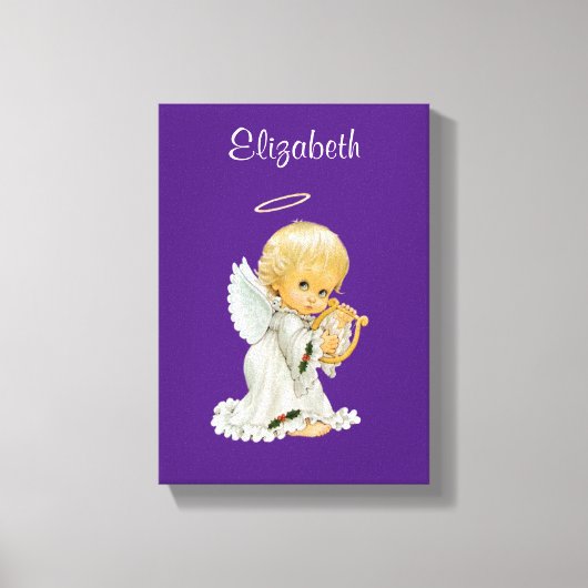 Stretted Canvas Print Paarse Angel (Voorkant)